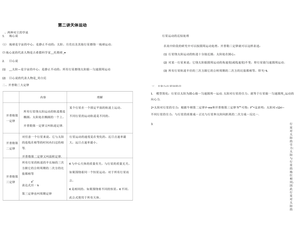 天体运动知识点_第1页