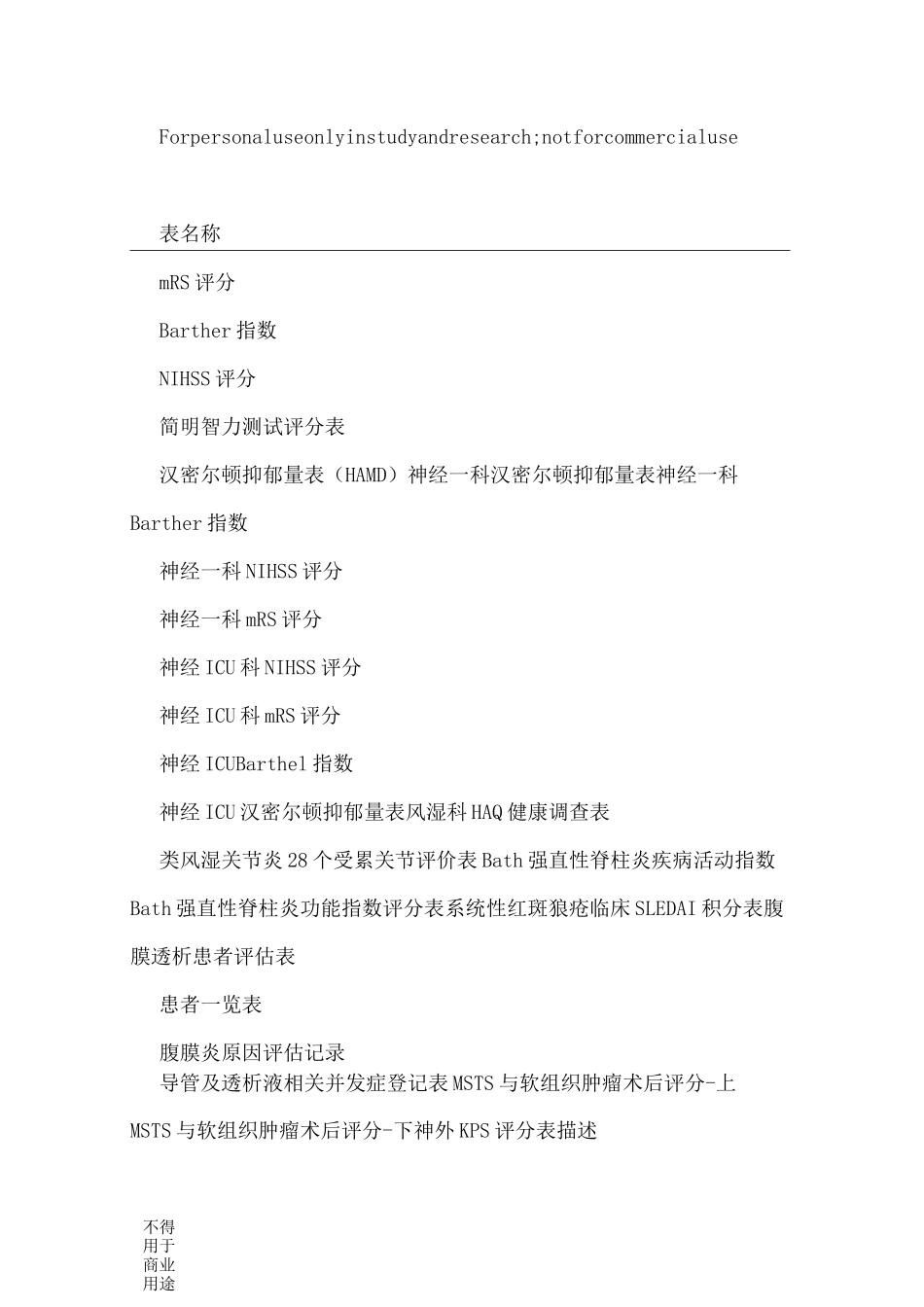 医学量表大全_第1页