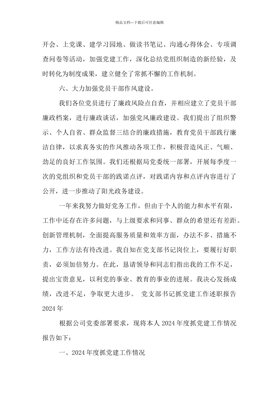 党支部书记抓党建工作述职报告2024年_第3页