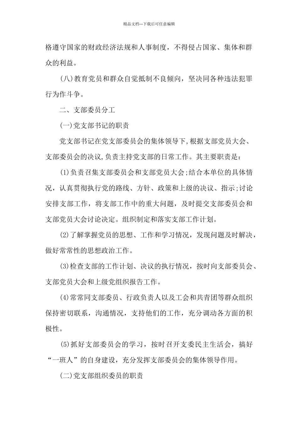 党支部委员会分工及职责_第2页