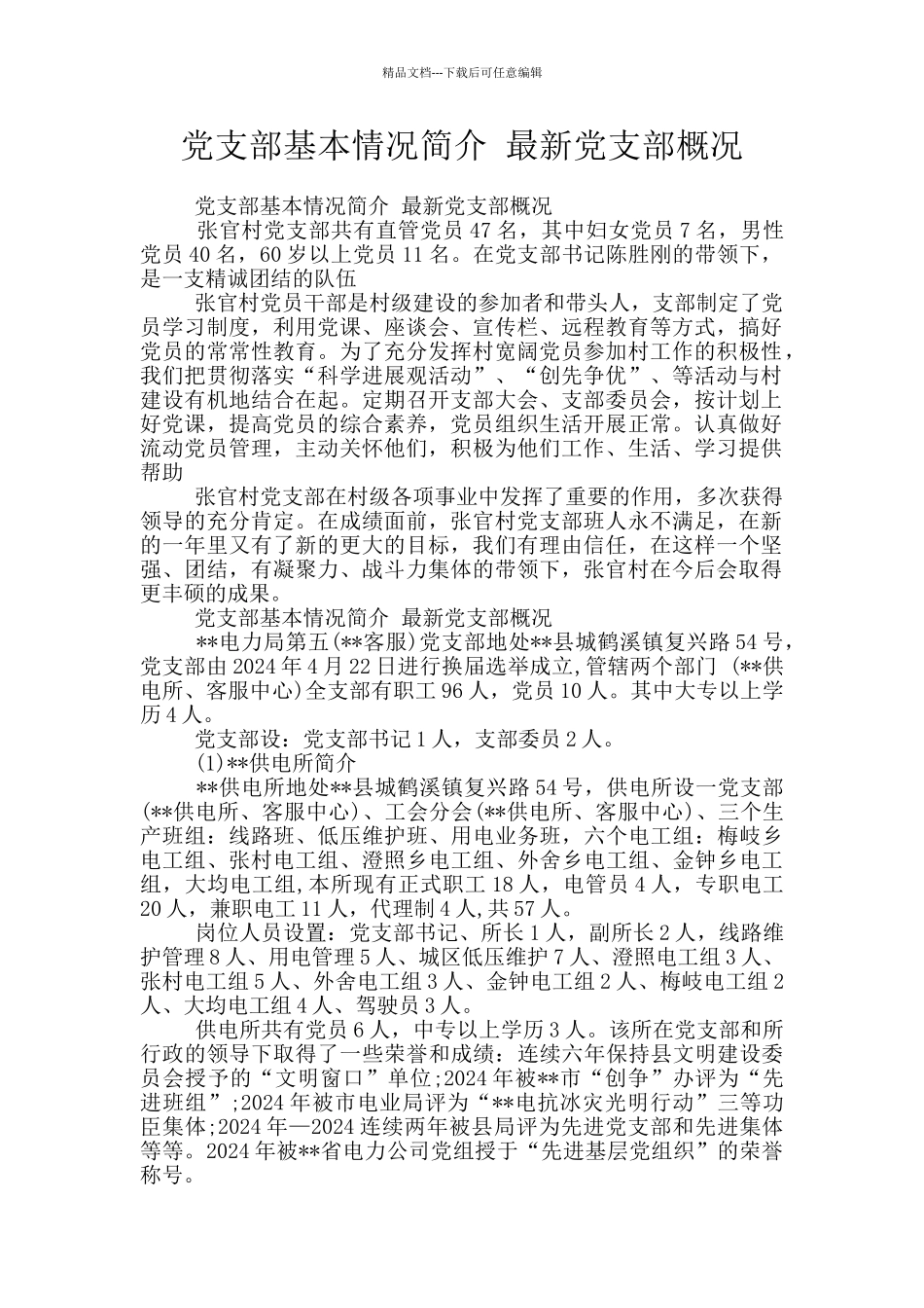 党支部基本情况简介_第1页