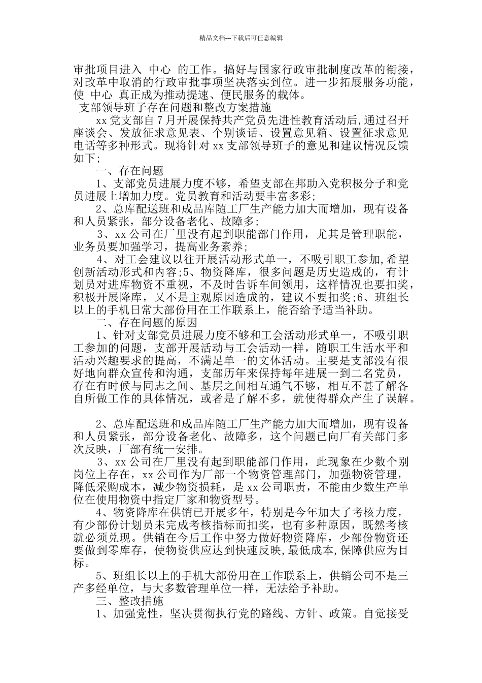 党支部存在的问题汇总以及整改方案_第3页