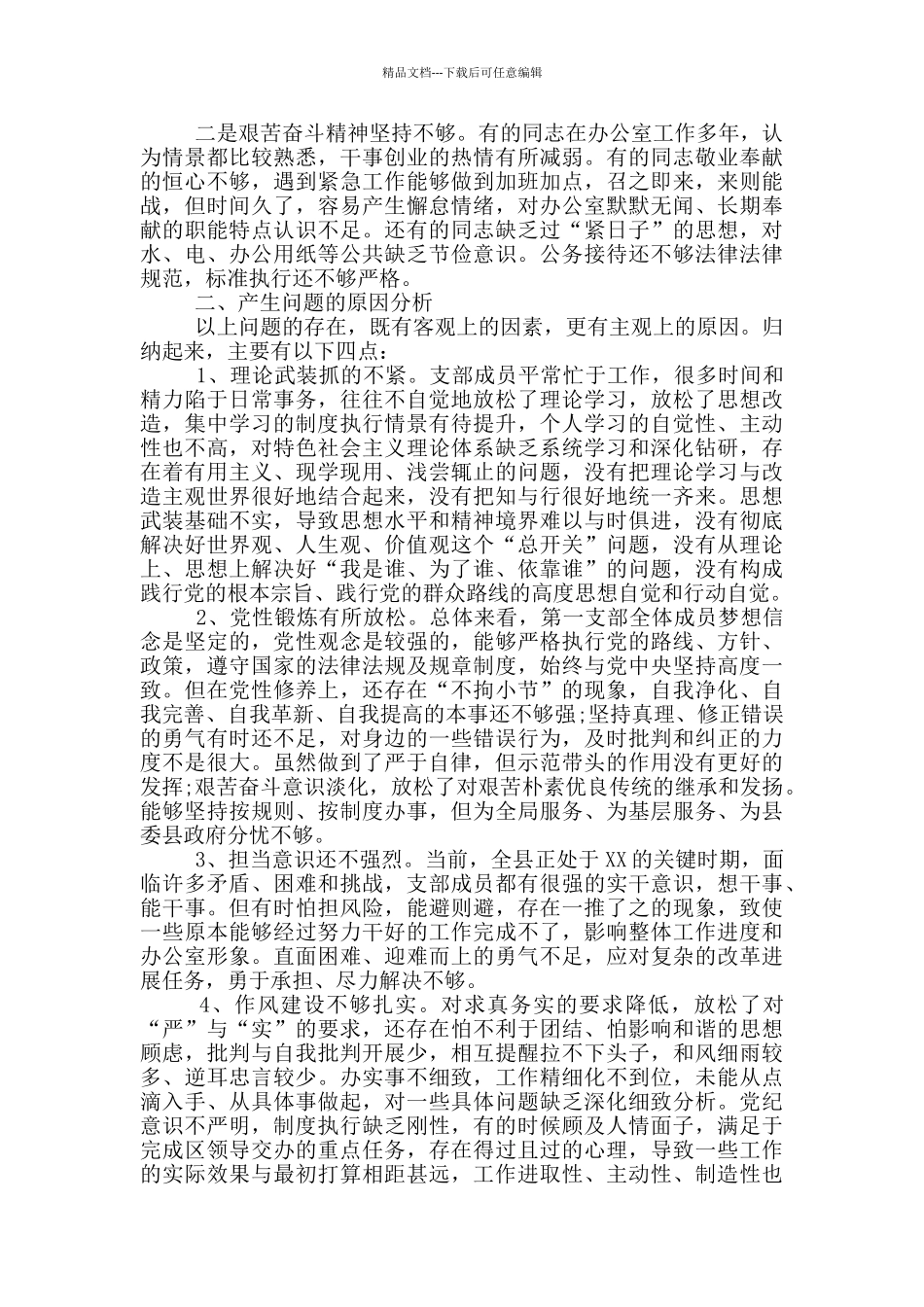 党支部对照检查材料3篇_第3页