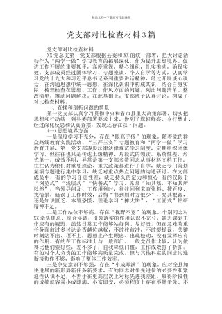 党支部对照检查材料3篇