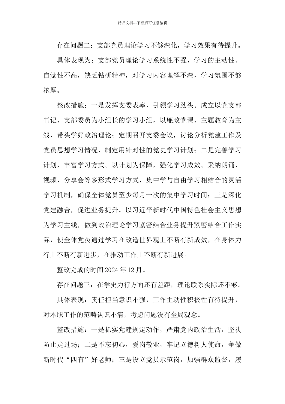 党支部委员会整改清单三篇_第2页