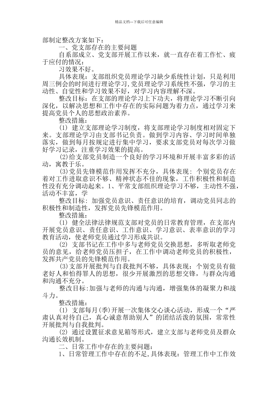 党支部存在问题及整改措施_第3页