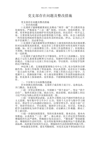 党支部存在问题及整改措施
