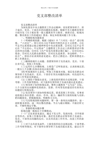 党支部整改清单