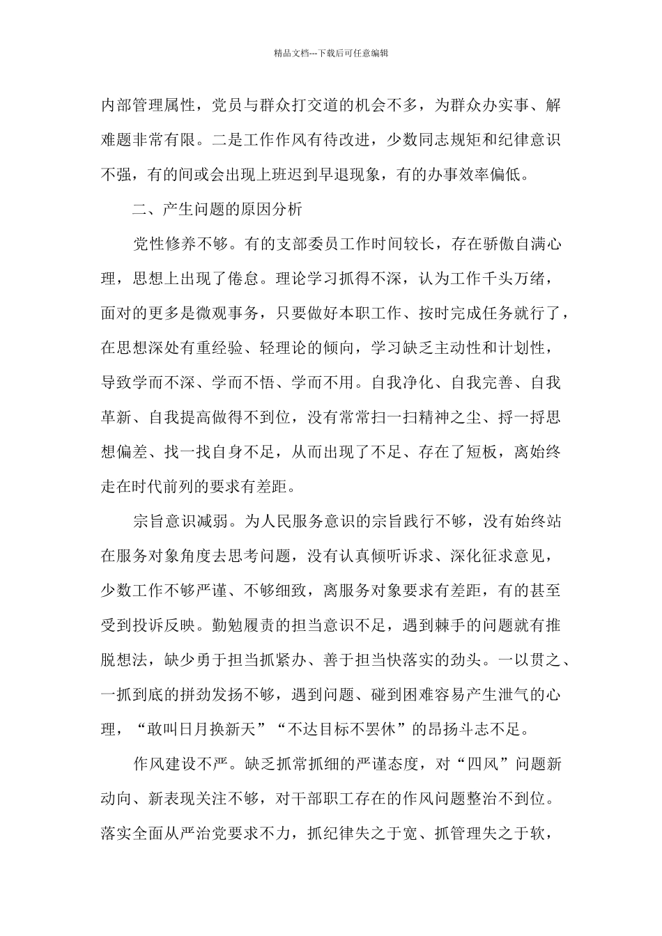 党支部班子对照检查材料_第3页