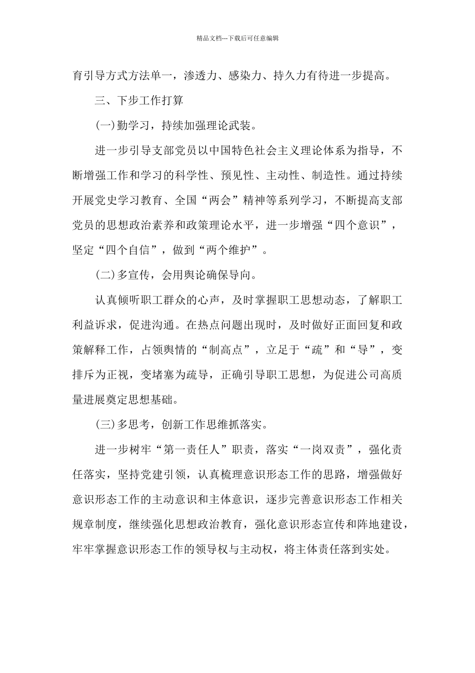 党支部第一季度工作计划20243篇_第3页