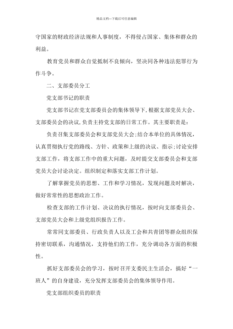 党支部班子成员职责及分工_第2页