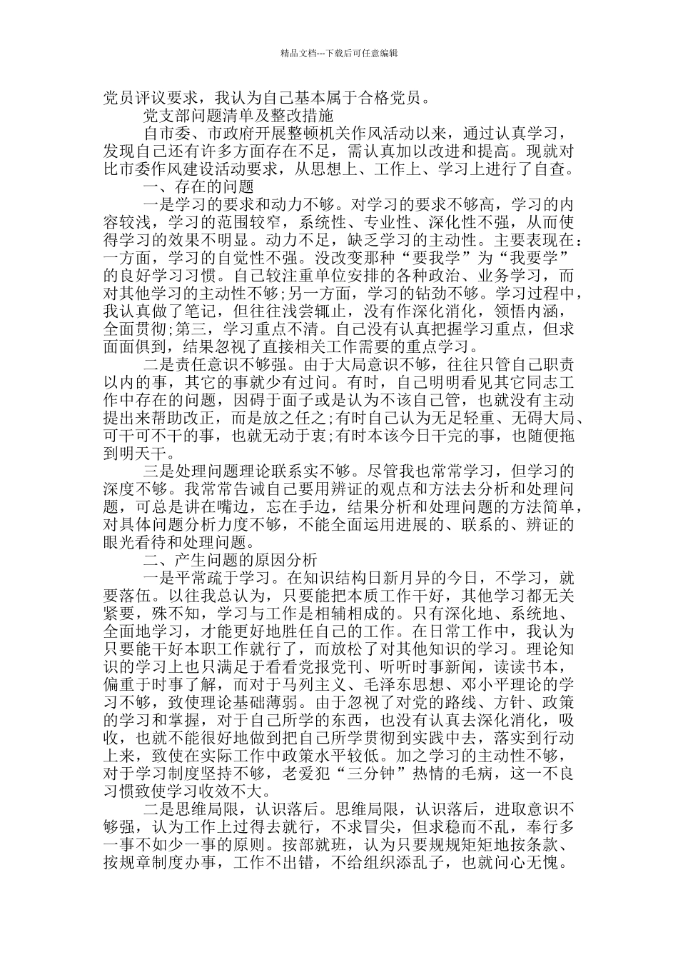 党支部问题清单及整改措施_第3页