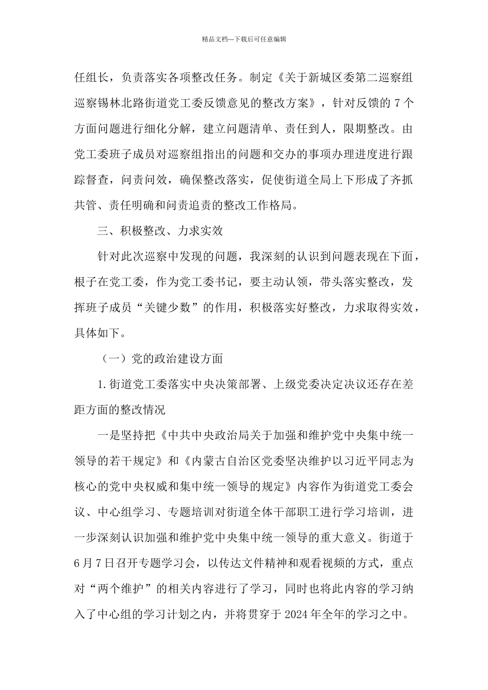 党组织主要负责人组织落实巡察整改情况报告_第2页