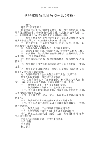 党群部廉洁风险防控体系