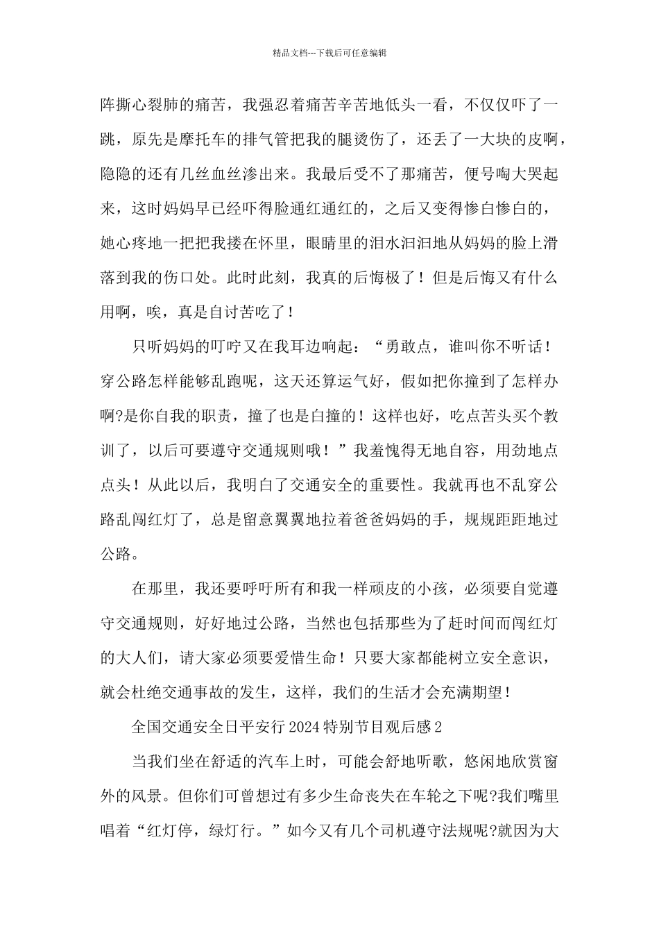全国交通安全日平安行2024特别节目观后感三篇_第2页
