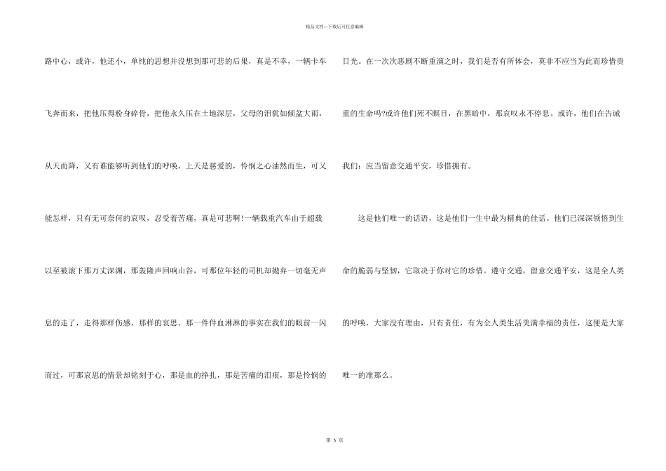 全国交通安全日优秀征文五篇_第2页