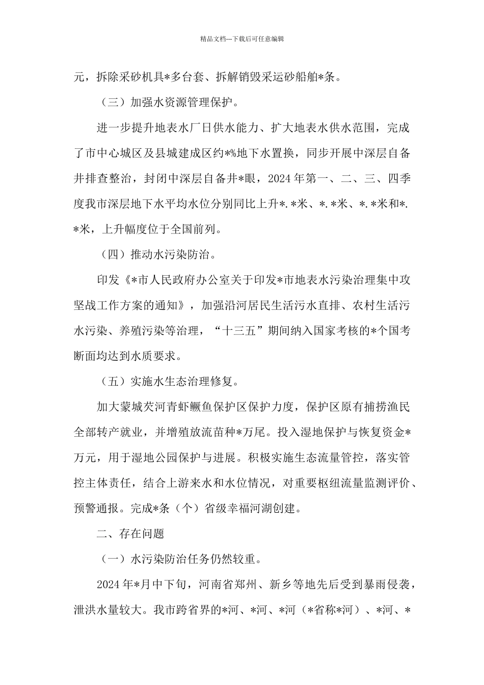 全市2024年落实河长制工作总结_第2页