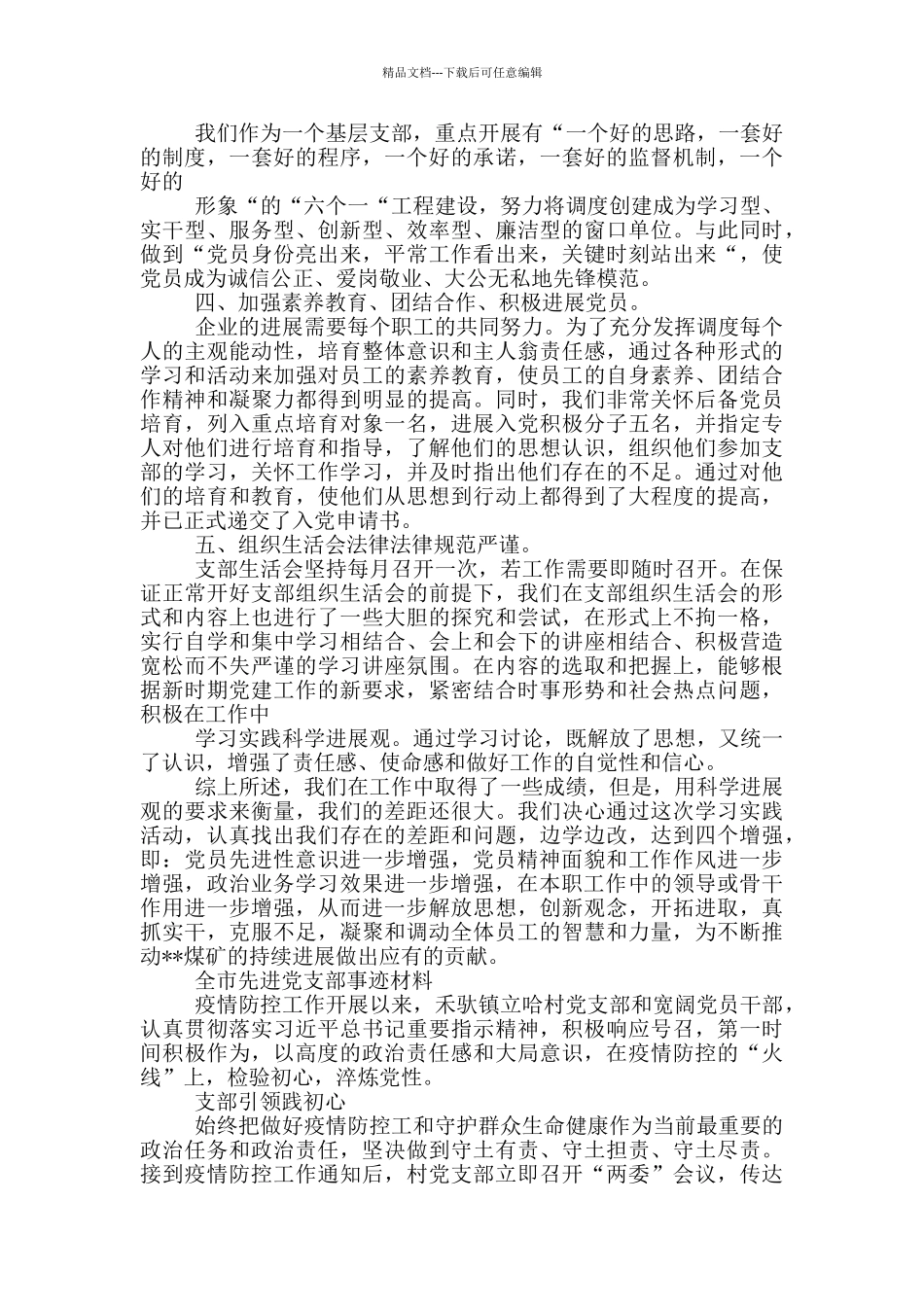 全市先进党支部事迹材料_第2页