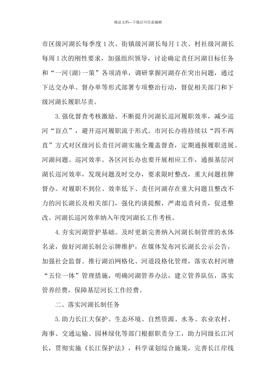 全市推进河湖长制2024年工作要点模板_第2页