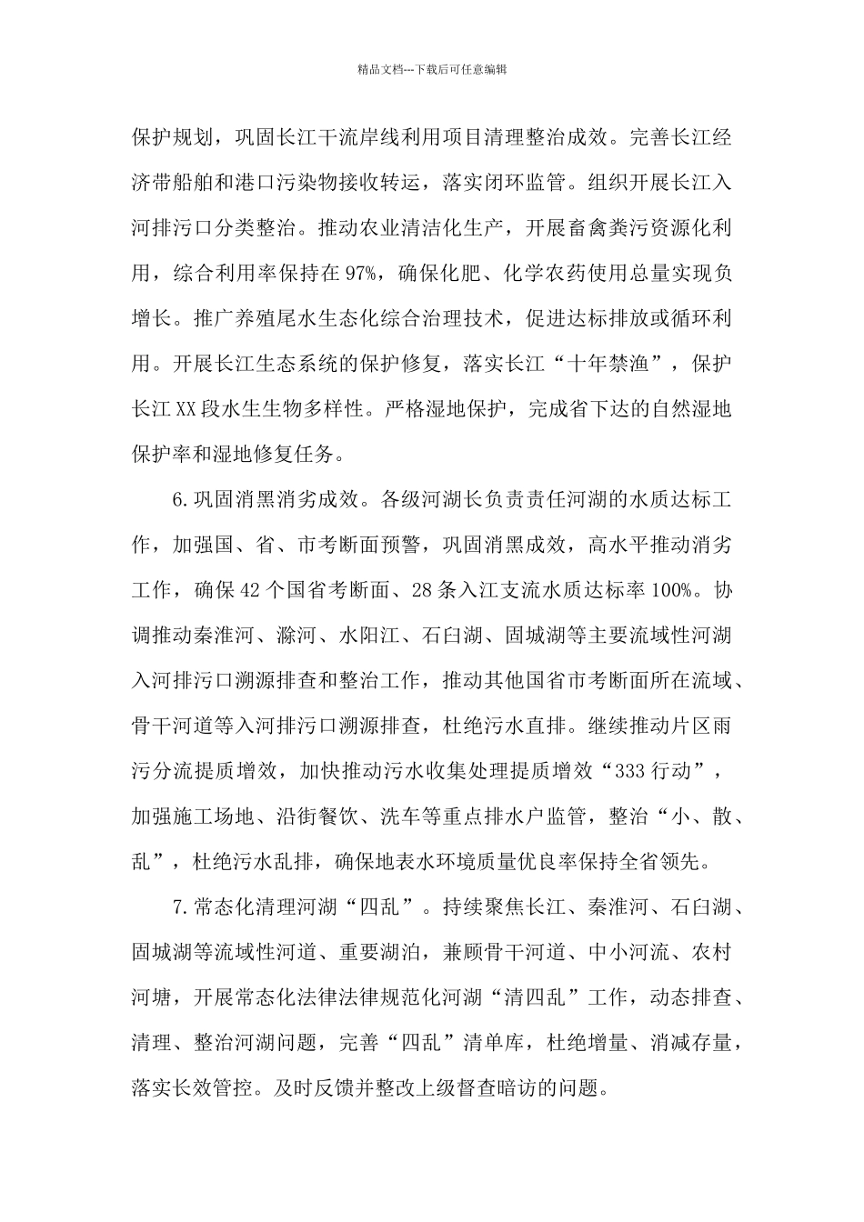 全市推进河湖长制2024年工作要点模板_第3页