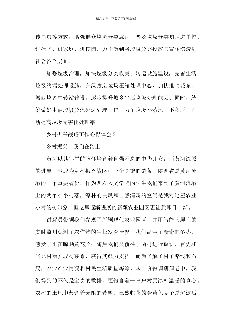 全面推进乡村振兴战略工作心得体会范文五篇2024_第3页