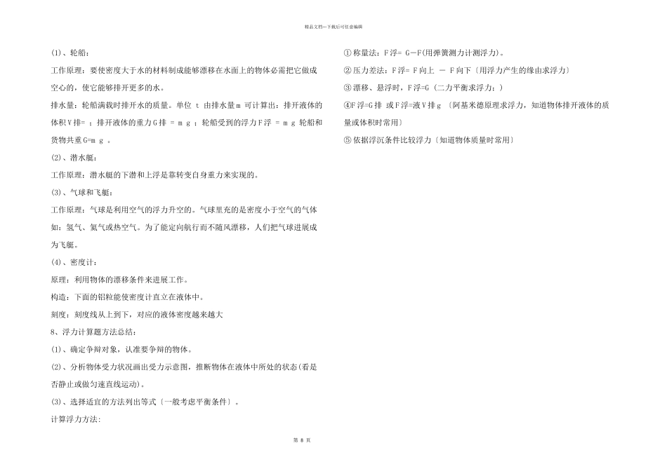 八年级下册物理复习提纲：浮力知识点_第2页