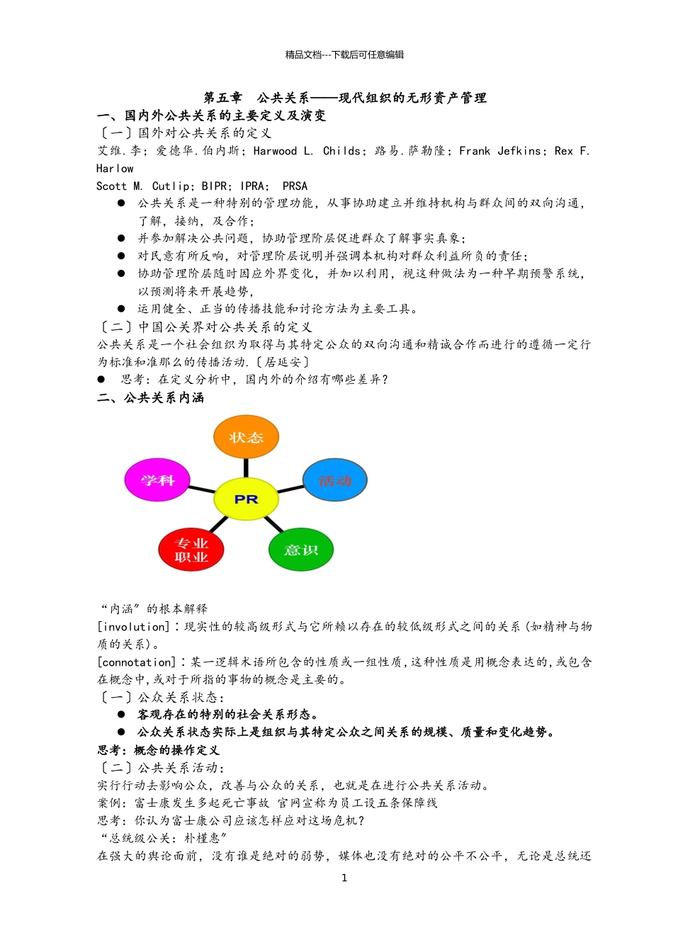 公共关系知识点培训教材_第1页