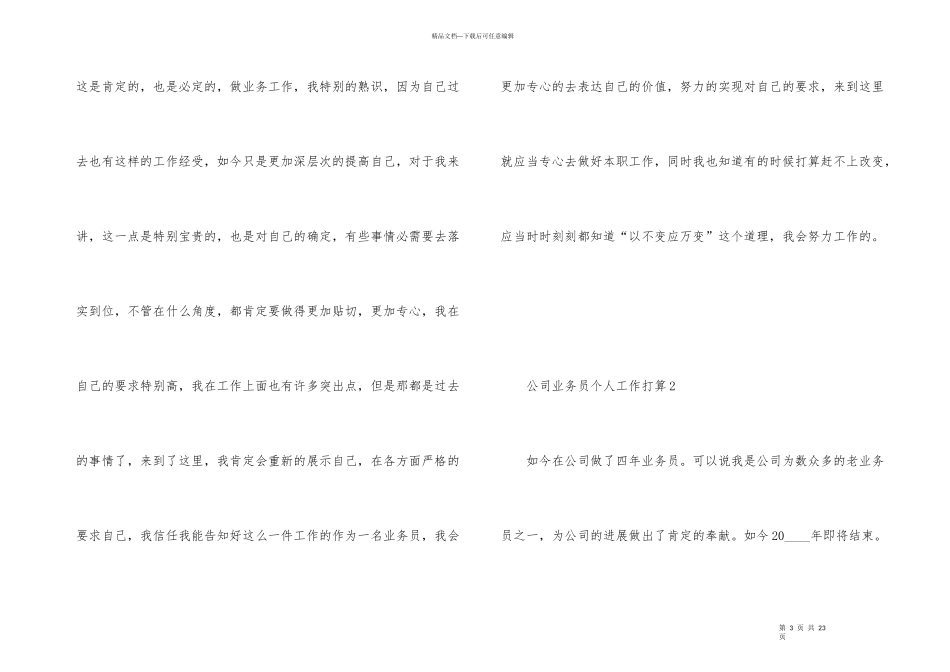 公司业务员个人工作计划7篇_第3页