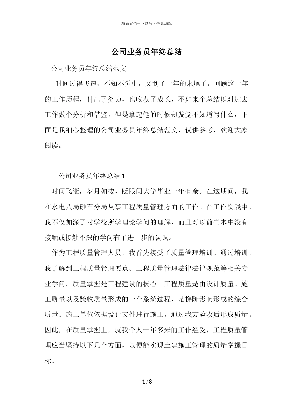 公司业务员年终总结_第1页