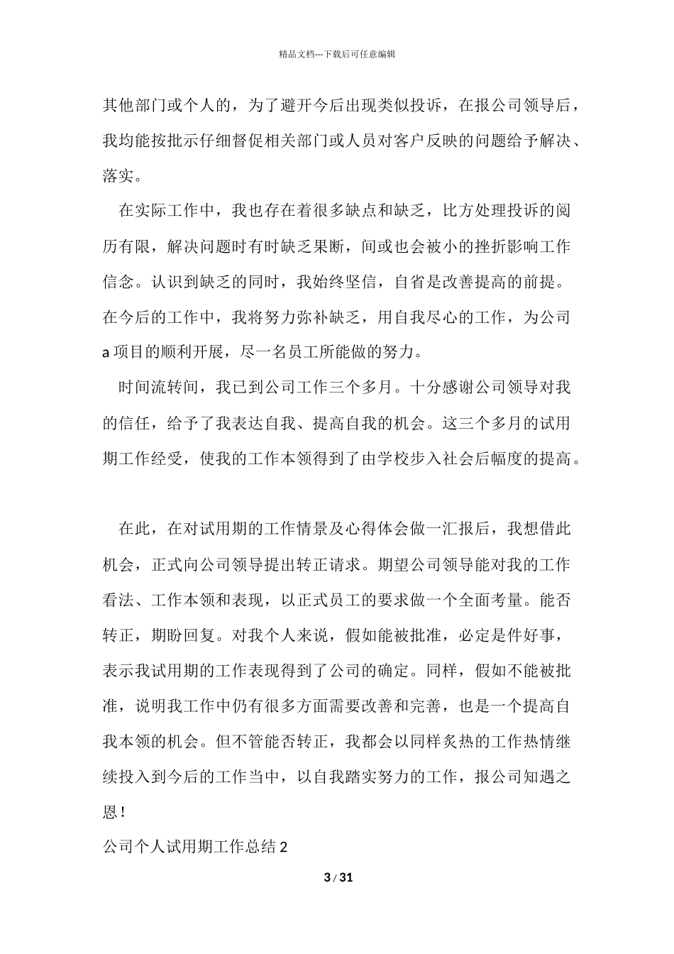 公司个人试用期工作总结_第3页