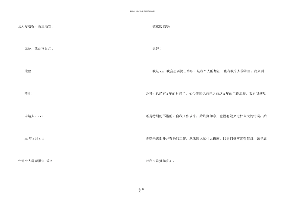 公司个人辞职报告汇总七篇_第3页