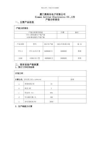 公司产能分析报告