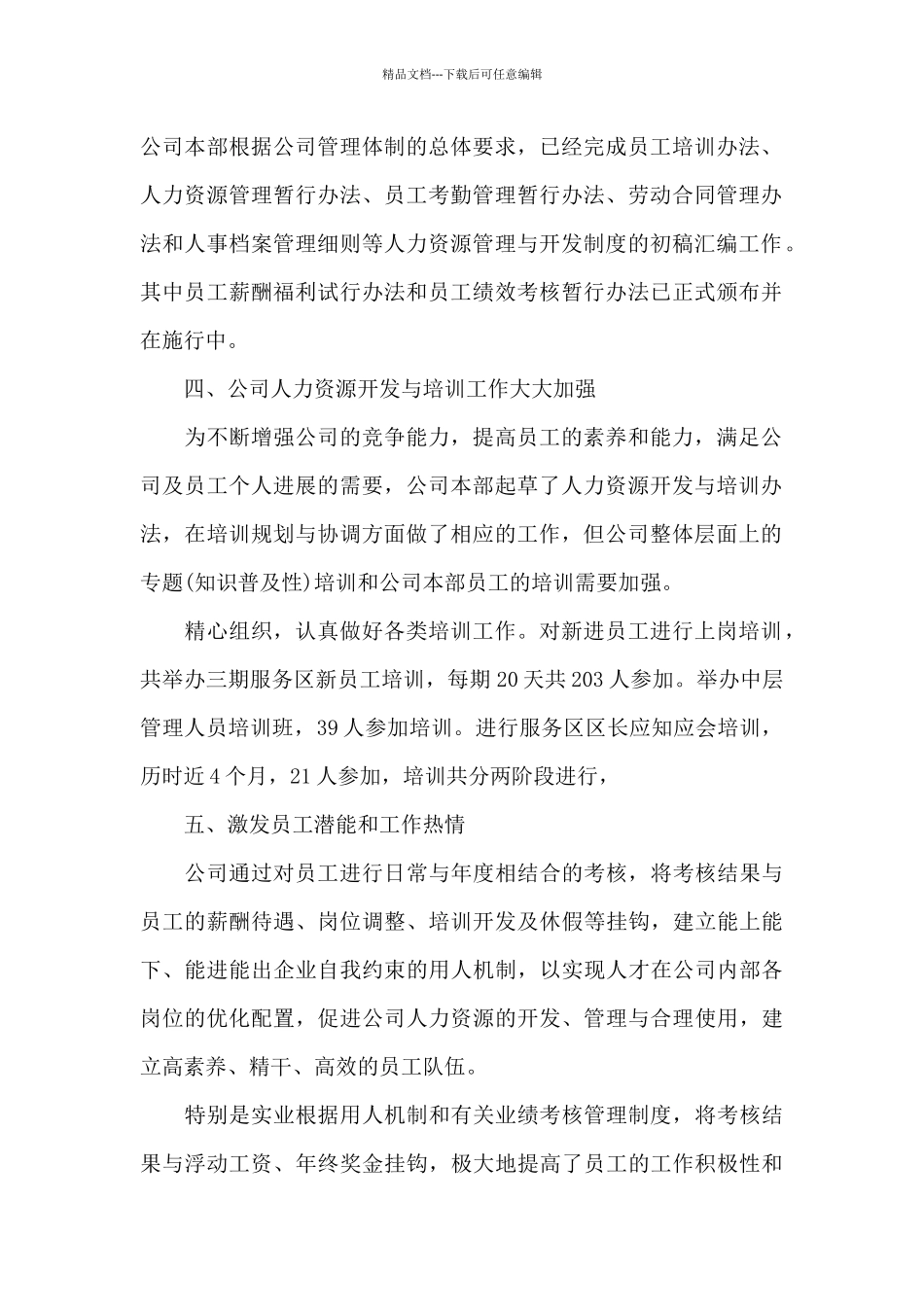 公司人力资源年度工作总结_第2页