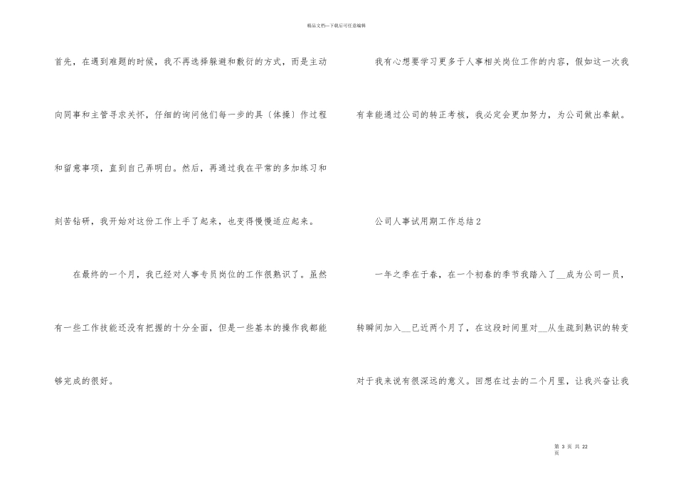 公司人事试用期工作总结模板_第3页