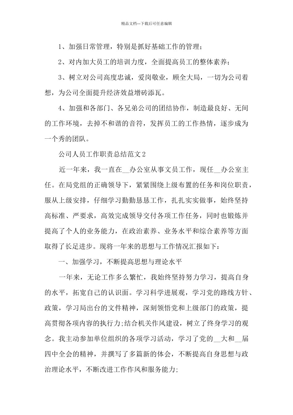 公司人员工作职责总结范文五篇_第3页