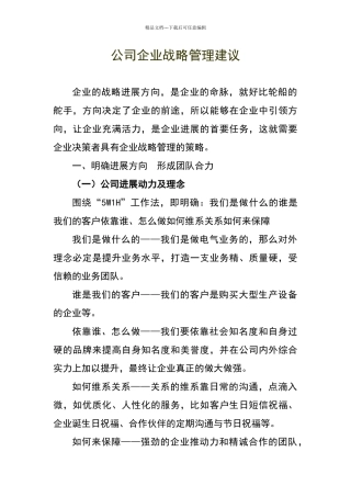 公司企业战略管理建议