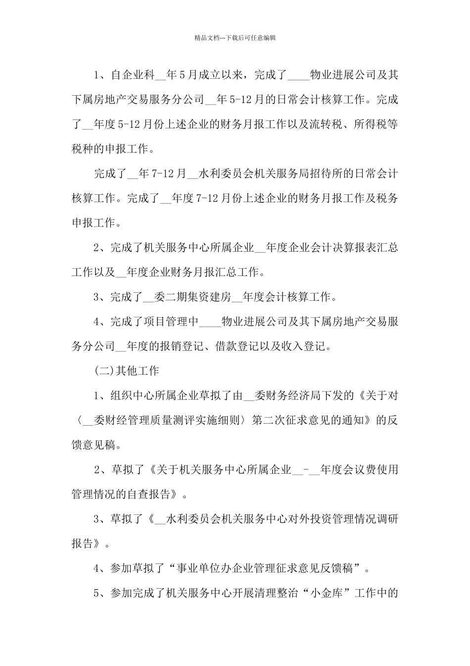 公司会计职员年终的工作总结2024_第2页