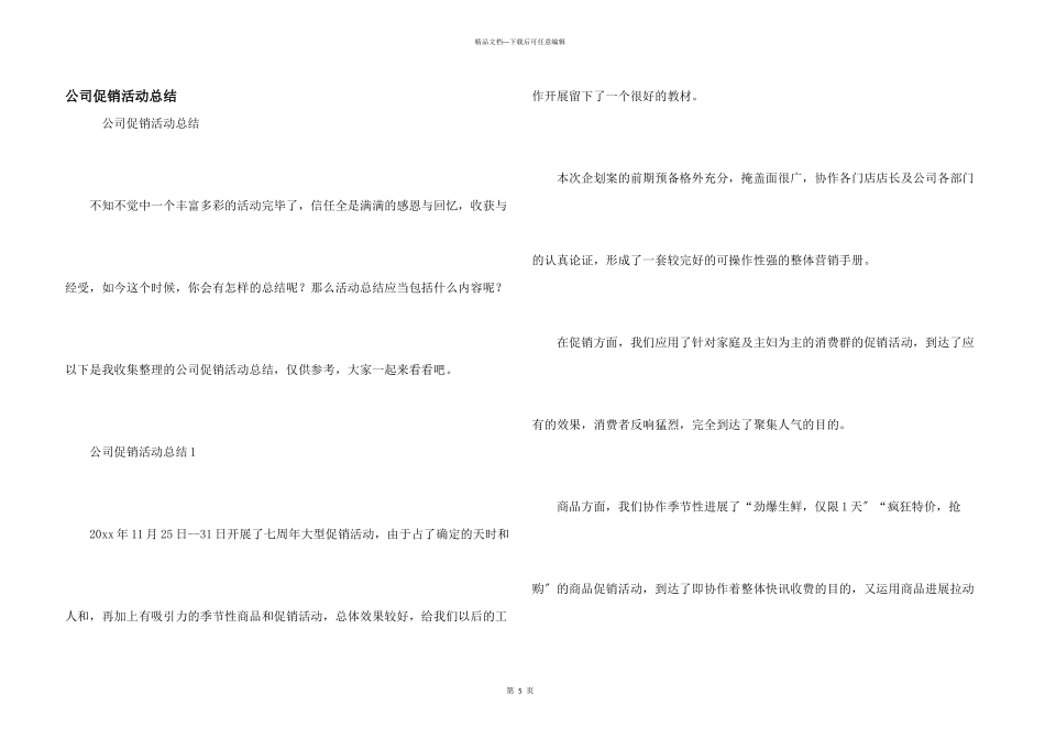 公司促销活动总结_第1页