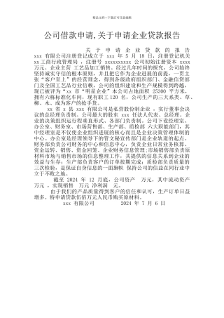 公司借款申请