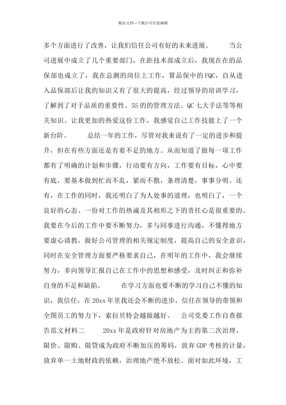 公司党委工作自查报告范文材料_第2页