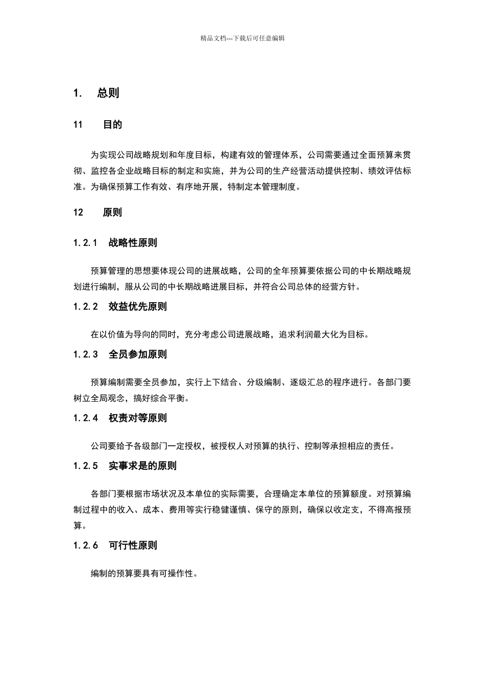 公司全面预算管理实施细则_第3页