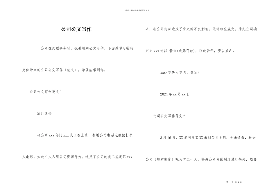 公司公文写作_第1页