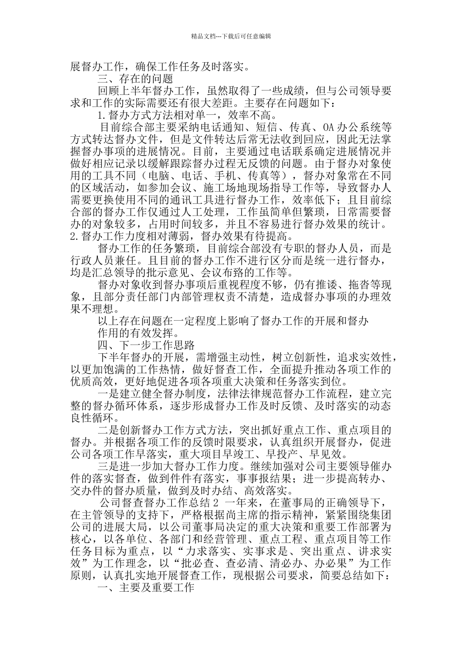 公司办公室督查督办工作总结_第2页