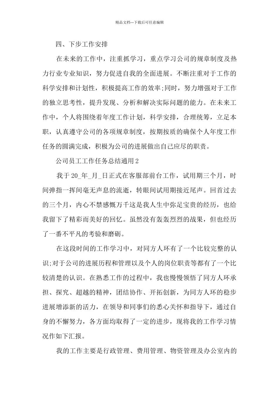 公司员工工作任务总结通用2024_第3页