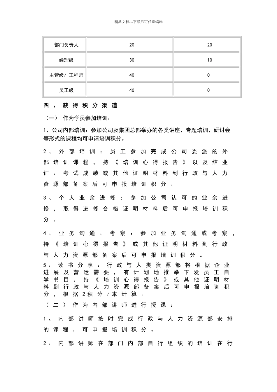 公司培训积分管理办法_第2页