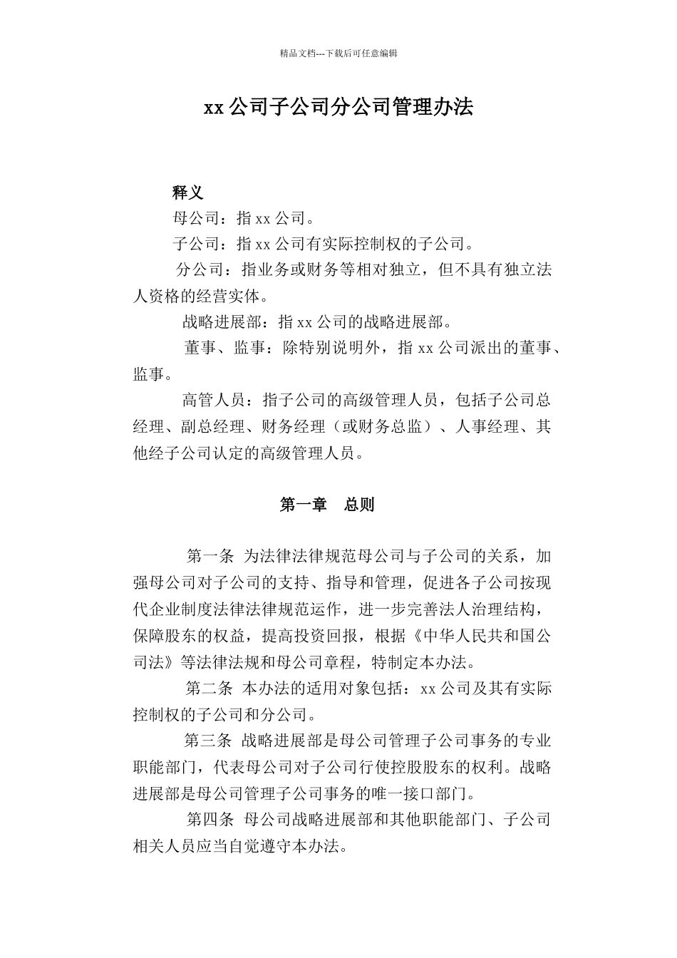 公司子公司分公司管理办法_第1页