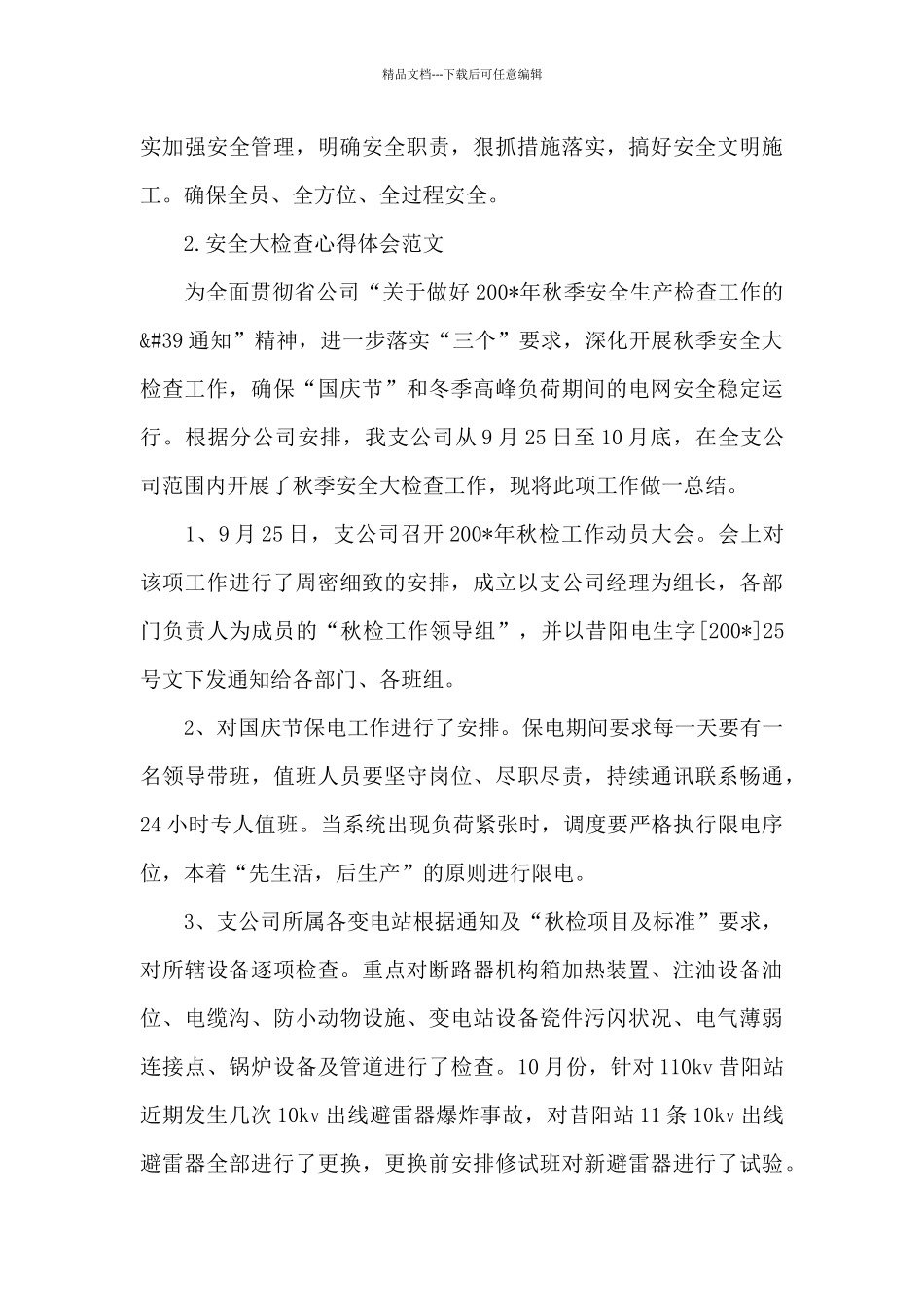 公司安全大检查心得体会范例3篇_第3页