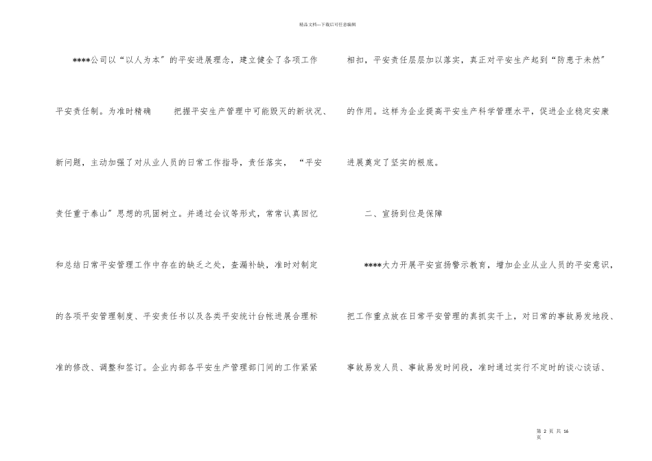 公司安全工作月度总结_第2页