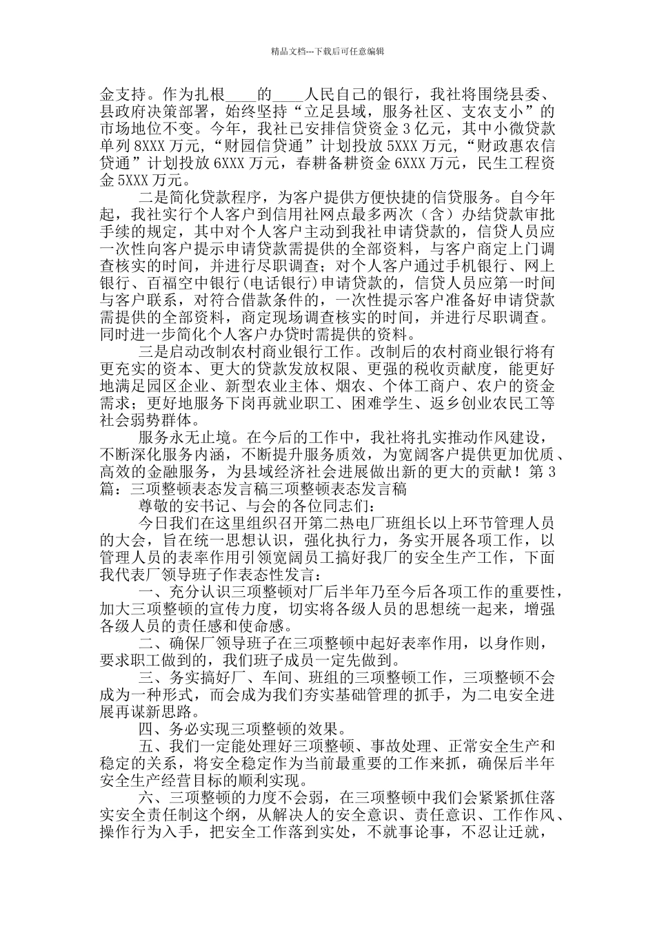 公司安全整顿工作表态发言稿_第3页