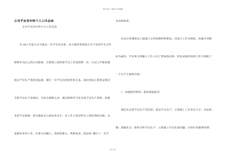 公司安全员年终个人工作总结